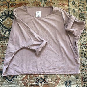 Lavender, oversized raw silk, T Top